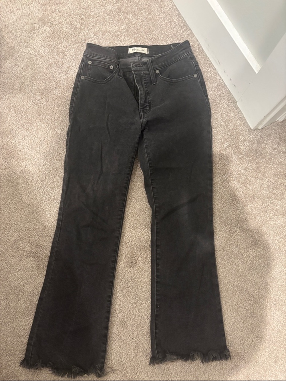 Madewell Cali Demi-Boot Black Midrise Flare Jeans
